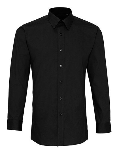 Premier Workwear - Men´s Long Sleeve Fitted Poplin Shirt