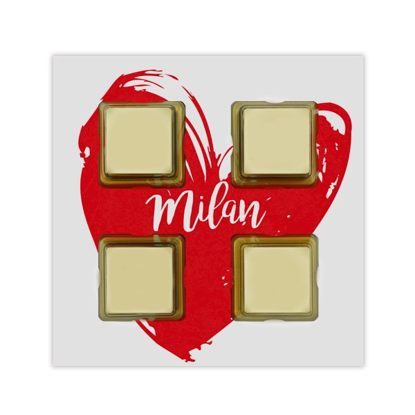 Grußkarte mit 4 Stück Logo- Schokolade