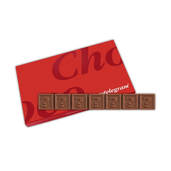 Chocotelegram® 7 in einer Geschenkverpackung