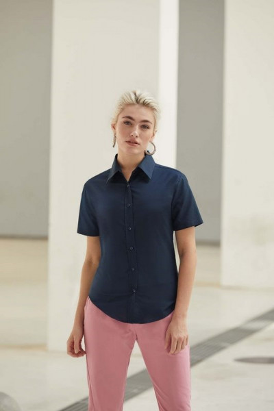 Fruit of the Loom Lady-fit Short Sleeve Oxford Shirt (65-000-0)
