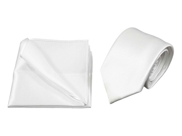 Krawatten Set für Herren aus Mikrofaser - Krawatte Einstecktuch Set Elegant und Schmal - Handgeferti