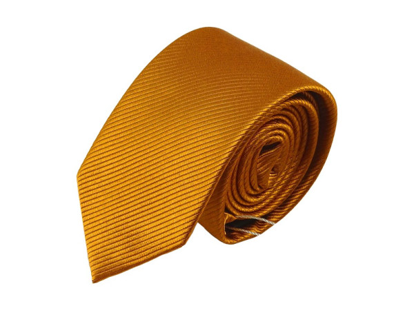 Krawatte für Herren aus 100% Seide - handgefertigt in Italien - 150 x 7 cm - dunkelorange