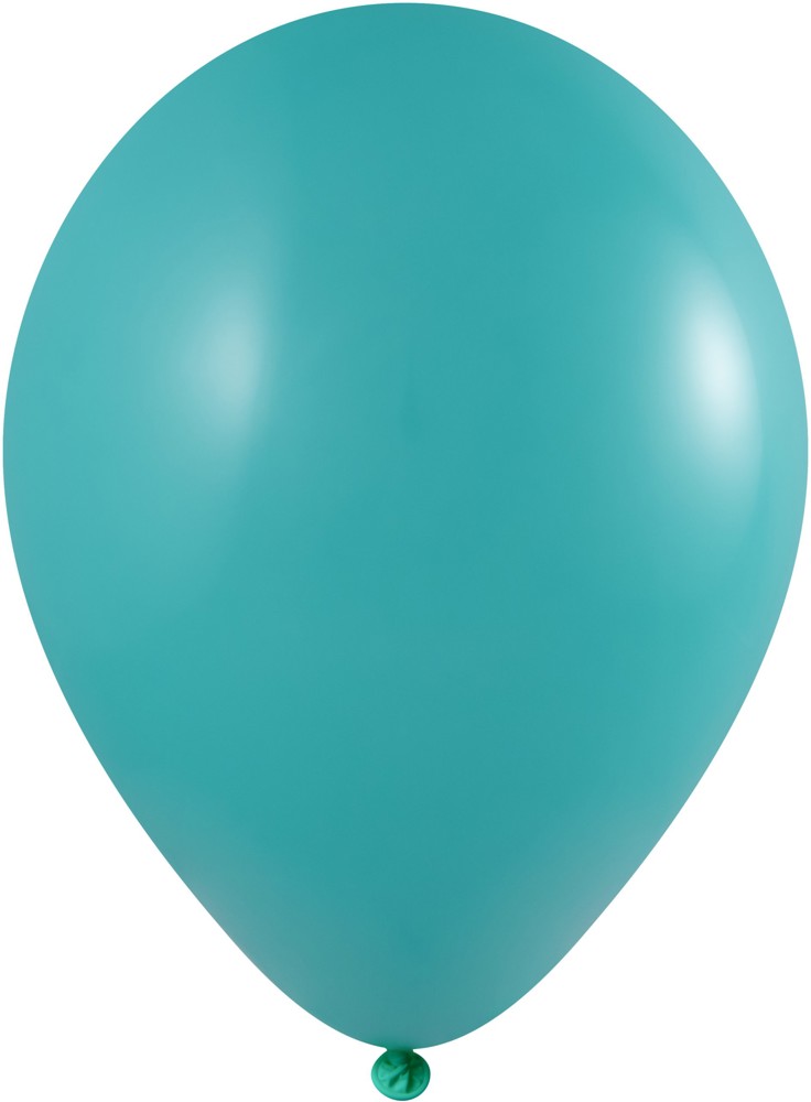 Luftballons mit Druck Qualityprint Ø 35 cm / Umfang 90-100 cm / 12 Inch, Licht blauw Metallic (2650), Metallic, 2 kleuren, 1 drukzijde - Türkisgrün (1083)