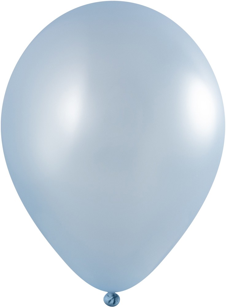 Luftballons mit Druck Qualityprint Ø 35 cm / Umfang 90-100 cm / 12 Inch, Licht blauw Metallic (2650), Metallic, 2 kleuren, 1 drukzijde