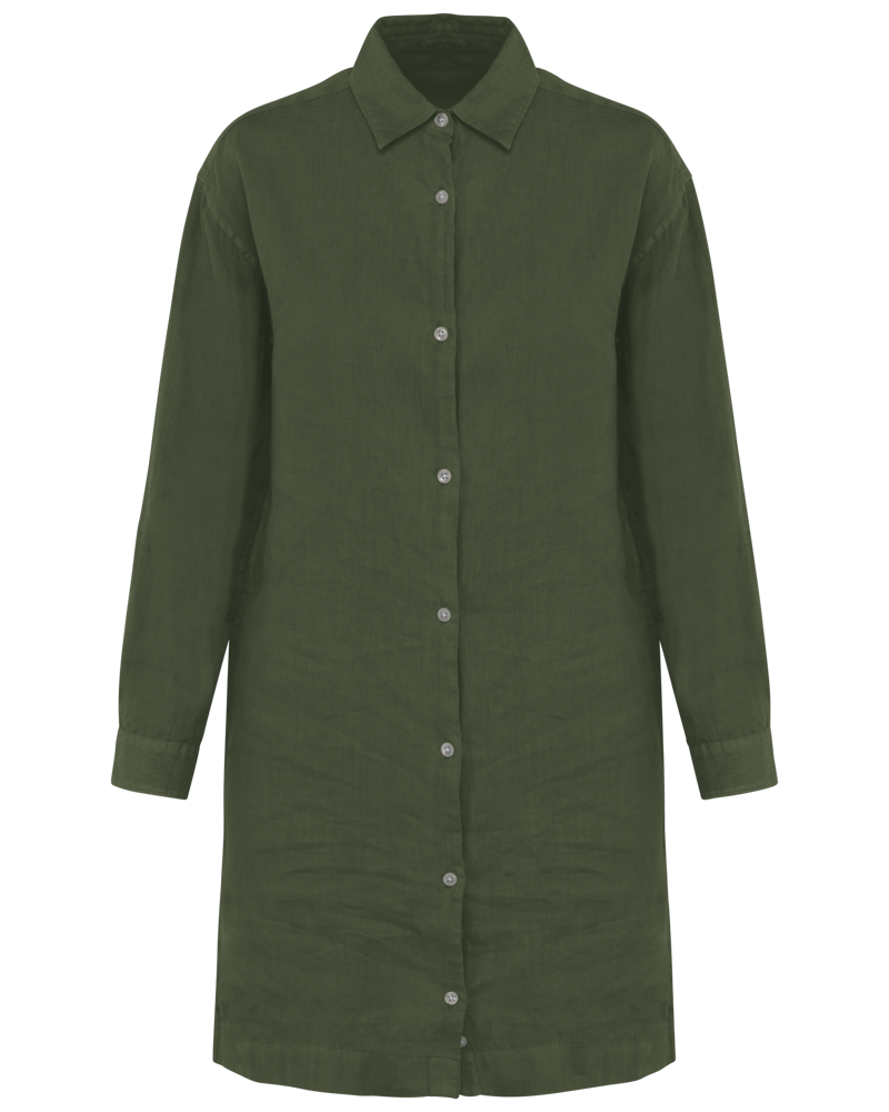 SP5008 - Hemdblusenkleid aus Leinen für Damen