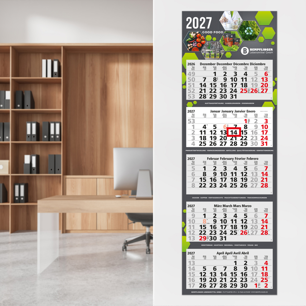 5-Monatskalender Mehrblock Penta Light 5