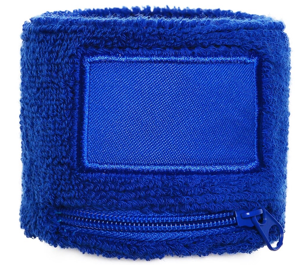 Nilton's Frottier Armschweißband mit Label und Reißverschlußfach - Kobaltblau (PMS 286c) / Koningsblau