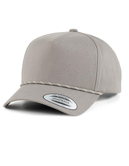 FLEXFIT - YP Classics Retro Cotton Blend 5-Panel Snapback Cap with Braided Rope - Grey
