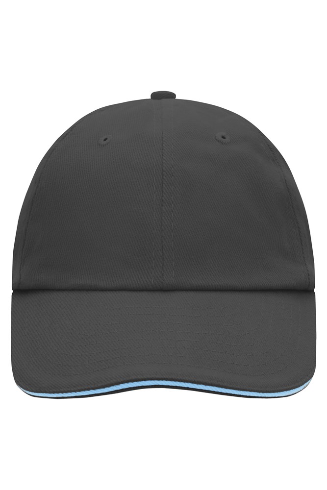 6 Panel Raver Sandwich Cap - Graphite/aqua (ca. Pantone 2718C
447C)