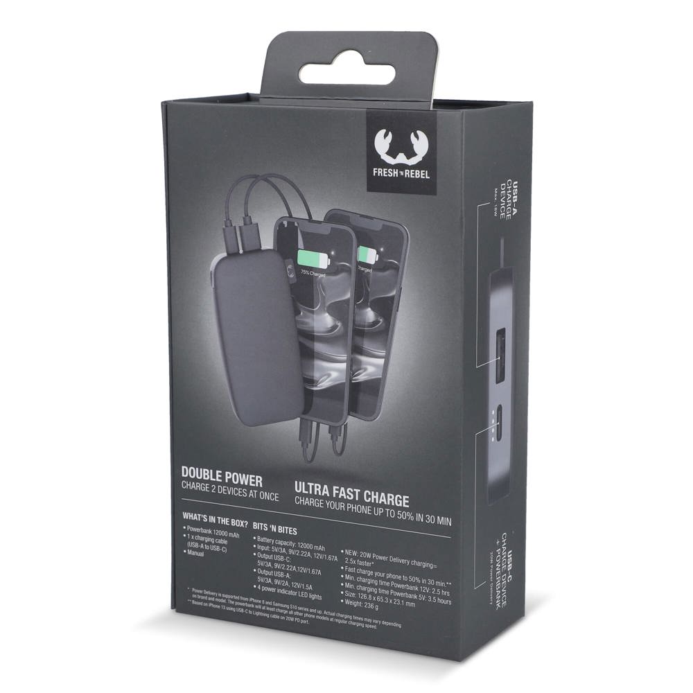 2PB12100 | Fresh 'n Rebel Powerbank 12000mAh USB-C Schnellladung 20W