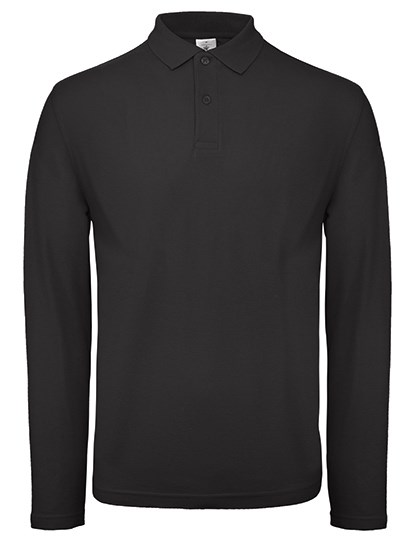 B&C BE INSPIRED - Men´s Long Sleeve Polo ID.001 - Black
