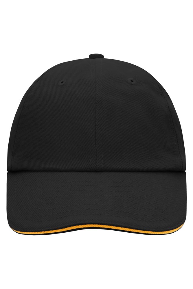 6 Panel Raver Sandwich Cap - Black/orange (ca. Pantone blackC
1575C)