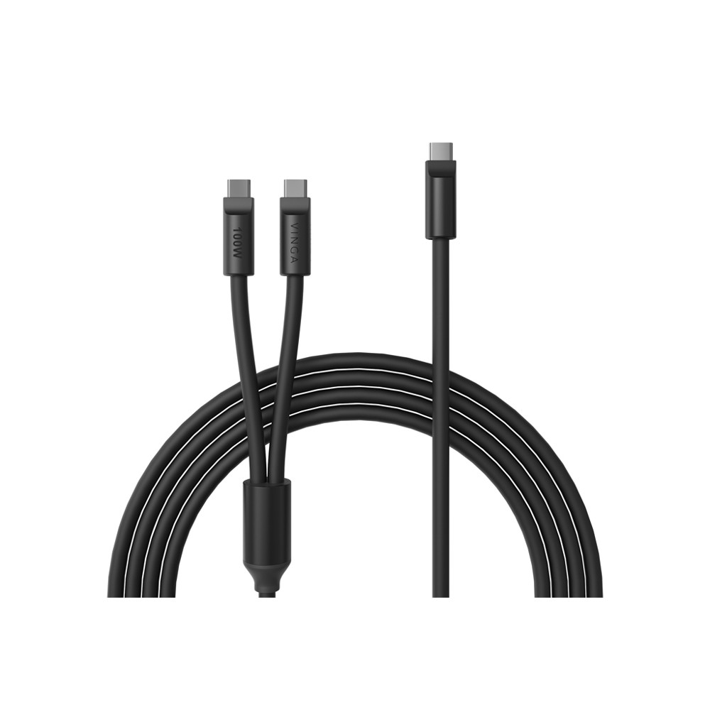 VINGA Baltimore Silikon-Multiladekabel, Type-C to 2x Type-C