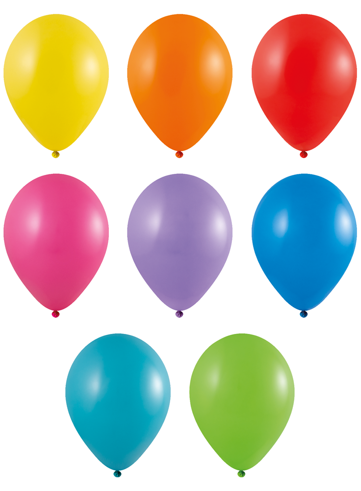 Bedruckte Ballons 85/95 cm - Ø 33 cm -11 inch - Sortiert Pastel