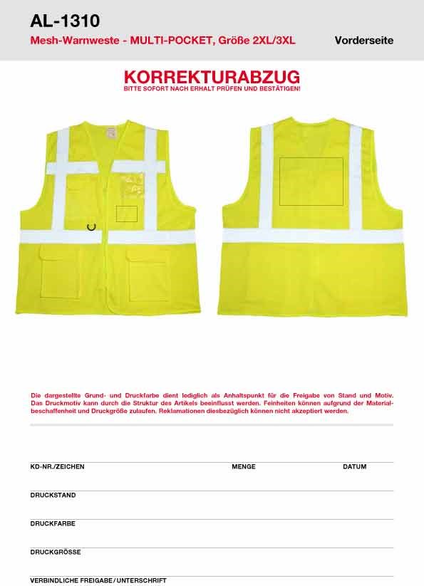 Allflash Warnweste MULTI-POCKET Gr. 2XL/3XL