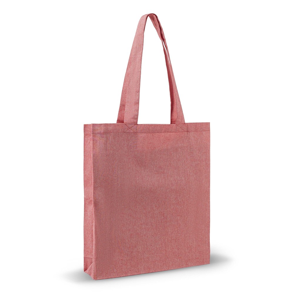 Einkaufstasche aus recycelter Baumwolle 38x42x10cm - rot