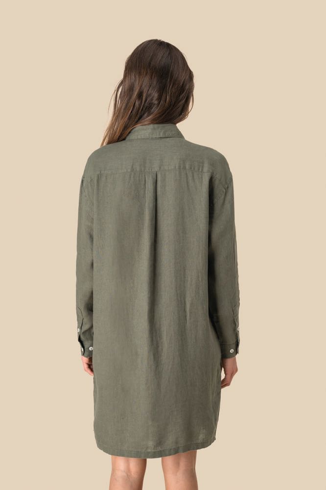 SP5008 - Hemdblusenkleid aus Leinen für Damen