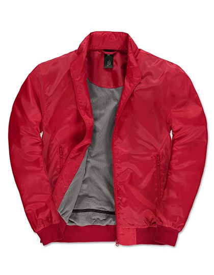 B&C COLLECTION - Men´s Jacket Trooper - Red, Warm Grey