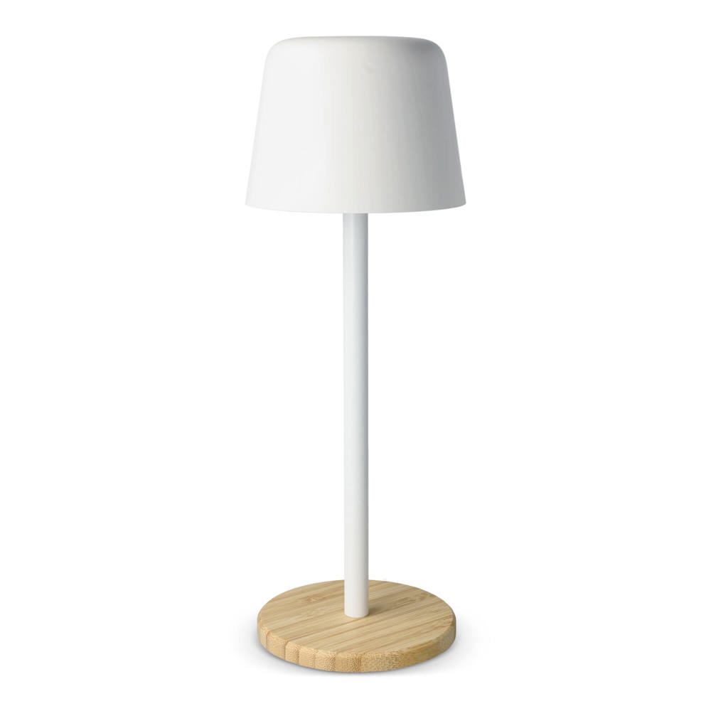 Solis Dimmbare Tischlampe mit Bambusfuß - weiss