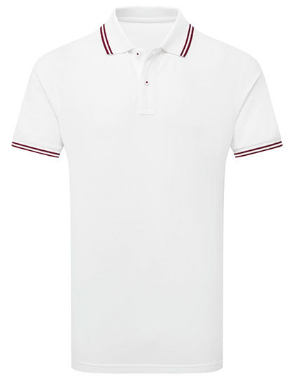Asquith & Fox - Men´s Classic Fit Tipped Polo - White, Burgundy