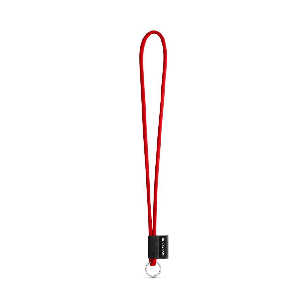 75093. SET Lanyard TUBE Long (Ø 7 mm) mit Ring Ø 32 mm - 302 - Rot