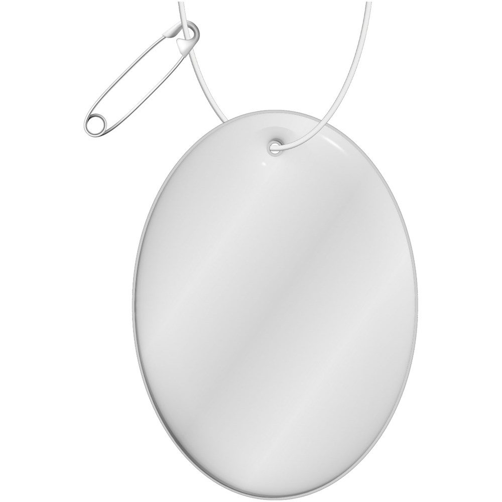 RFX™ H-12 ovaler reflektierender TPU-Anhänger - weiss