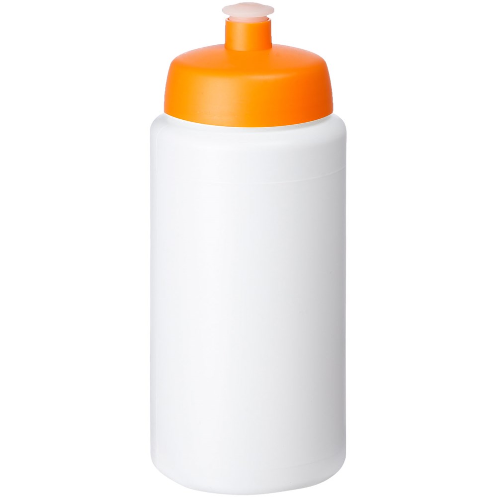 Baseline® Plus grip 500 ml Sportflasche mit Sportdeckel - weiss, orange