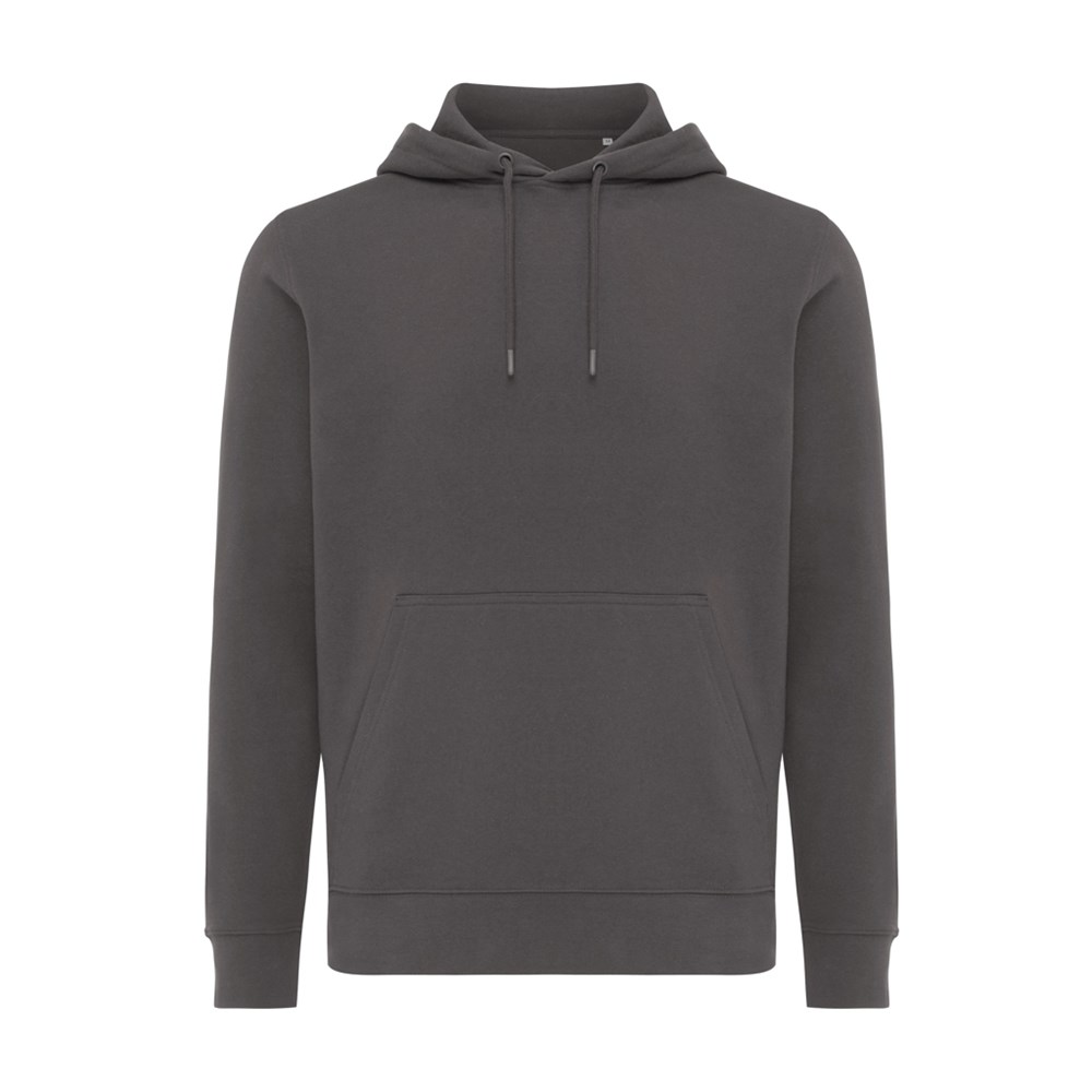 IQONIQ Rila Lightweight Hoodie aus recycelter Baumwolle - anthrazit (± PMS 19-3900 TCX)