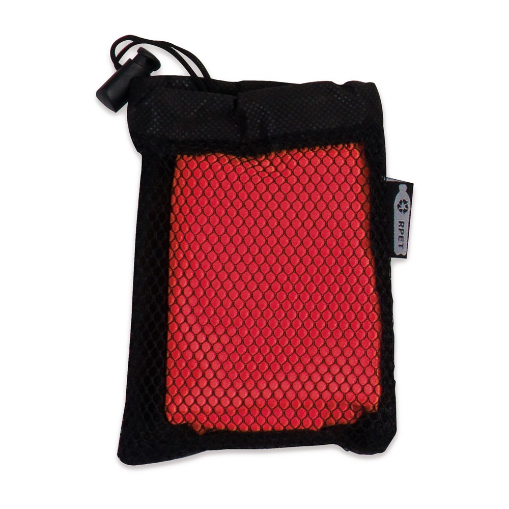 Kühlendes Handtuch aus RPET-Material, 30x80cm - Schwarz / Rot
