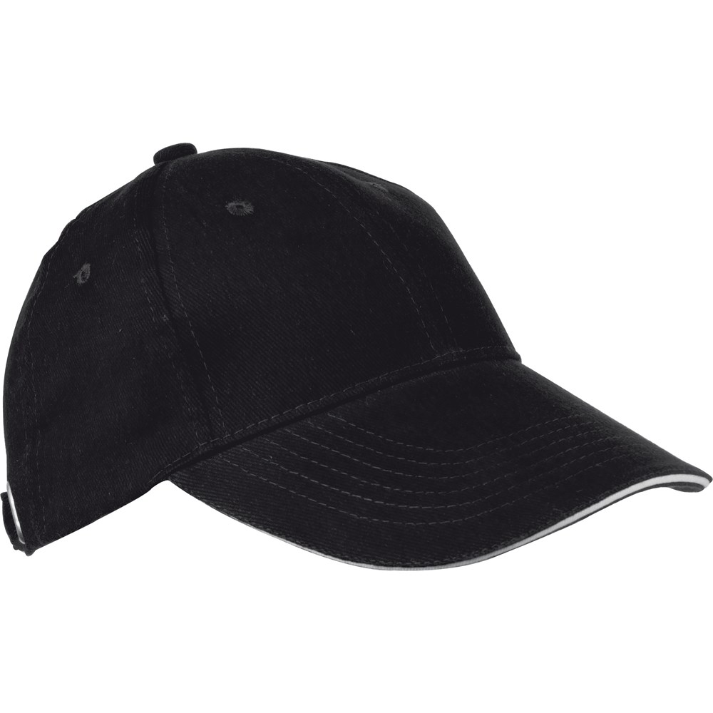 6 Panel Sandwich Baseball Cap CURTIS - Schwarz