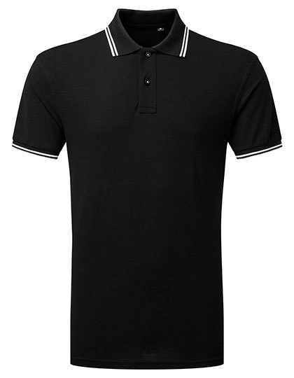 Asquith & Fox - Men´s Classic Fit Tipped Polo - Black, White