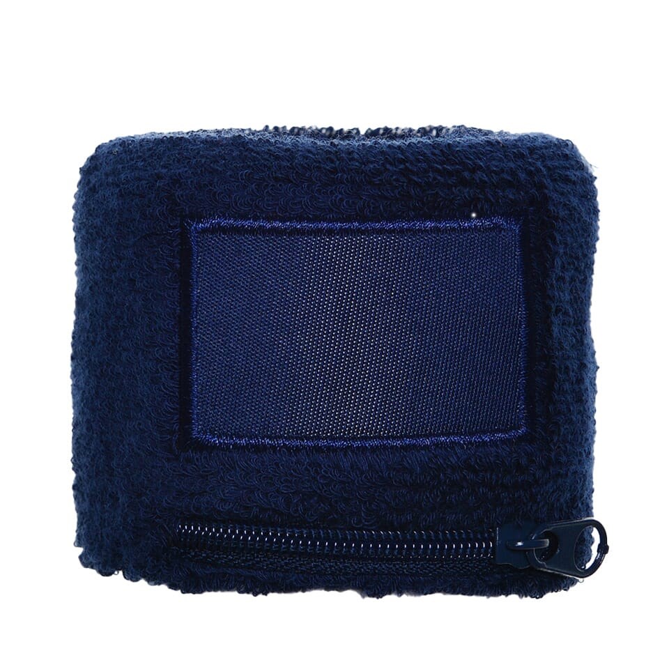 Nilton's Frottier Armschweißband mit Label und Reißverschlußfach - Navy (PMS 533c) / Navy