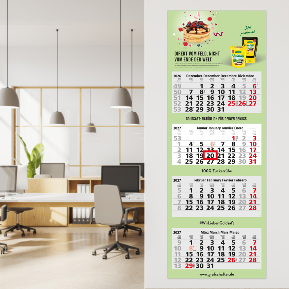 4-Monatskalender Mehrblock Quadro Light 4 EXPRESS
