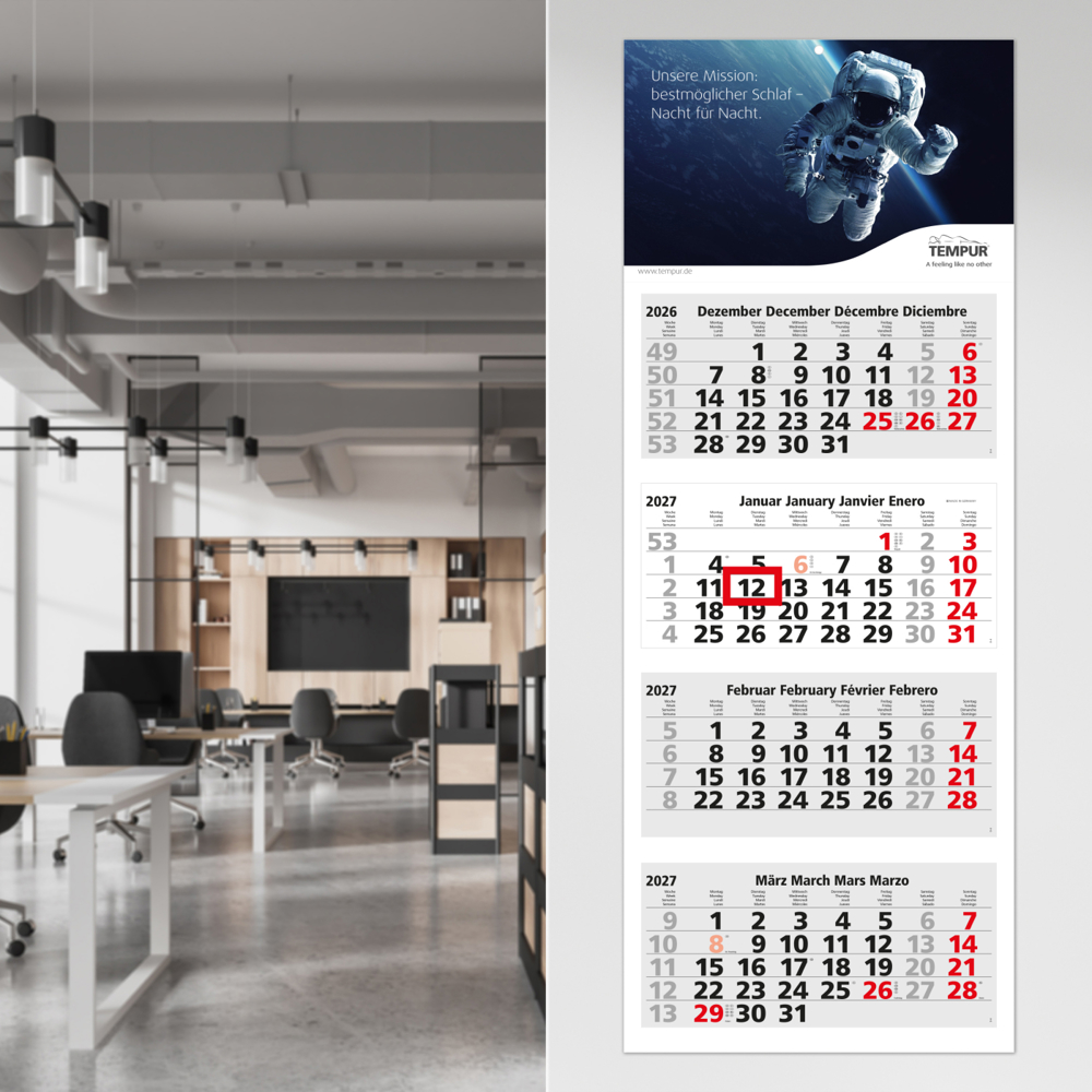 4-Monatskalender Mehrblock Forum Light 4