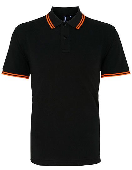 Asquith & Fox - Men´s Classic Fit Tipped Polo - Black, Orange