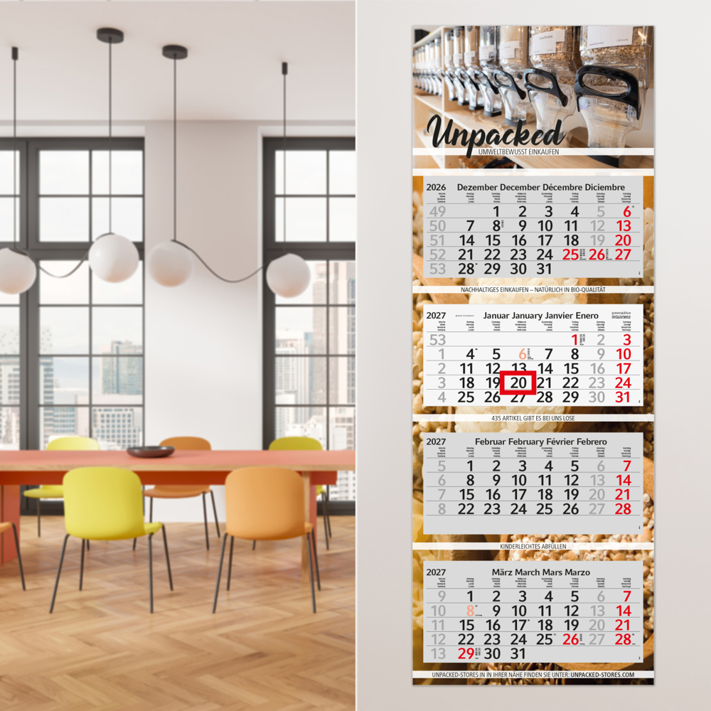 4-Monatskalender Mehrblock Profil 4 RECYCLING