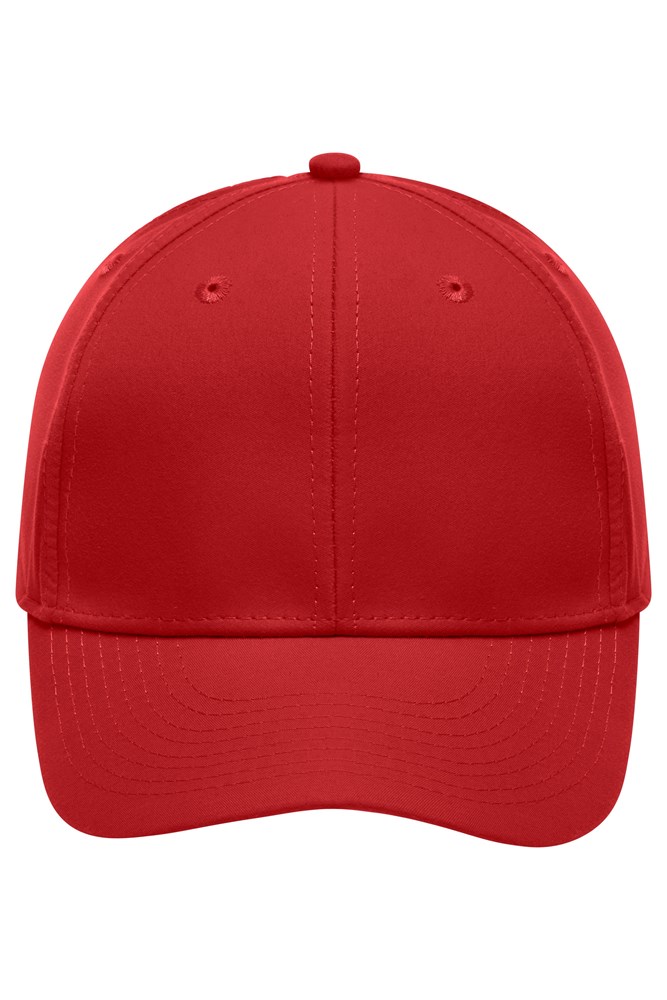 6 Panel Polyester Peach Cap - Red (ca. Pantone 185C)