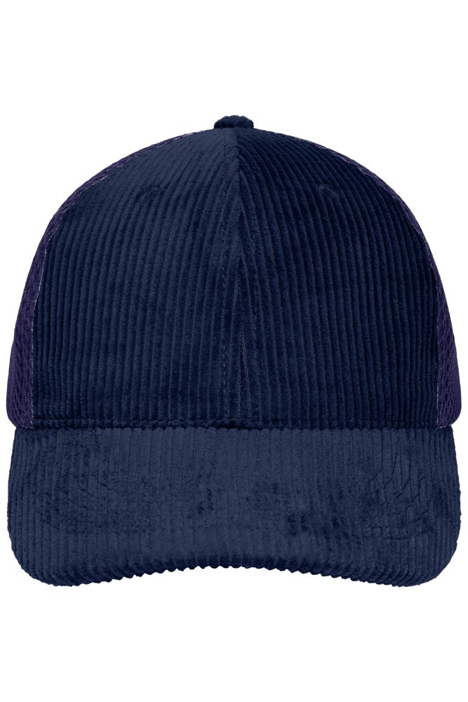 6 Panel Corduroy-Mesh Cap Organic Cotton - Navy/navy (ca. Pantone 296C)