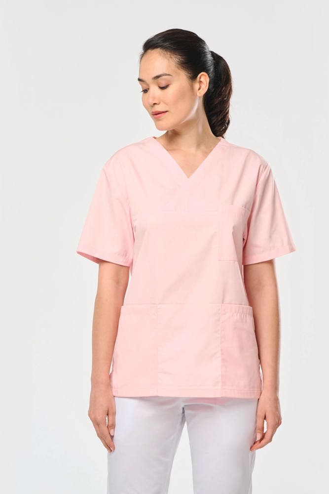 WK507C - Kurzärmlige Unisex-Tunika aus Baumwollpolyester