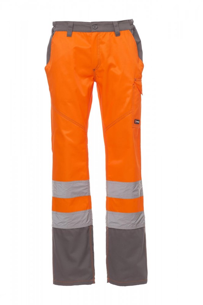 Allflash Herren-Warnschutz Hose Chat - orange/stahlgrau