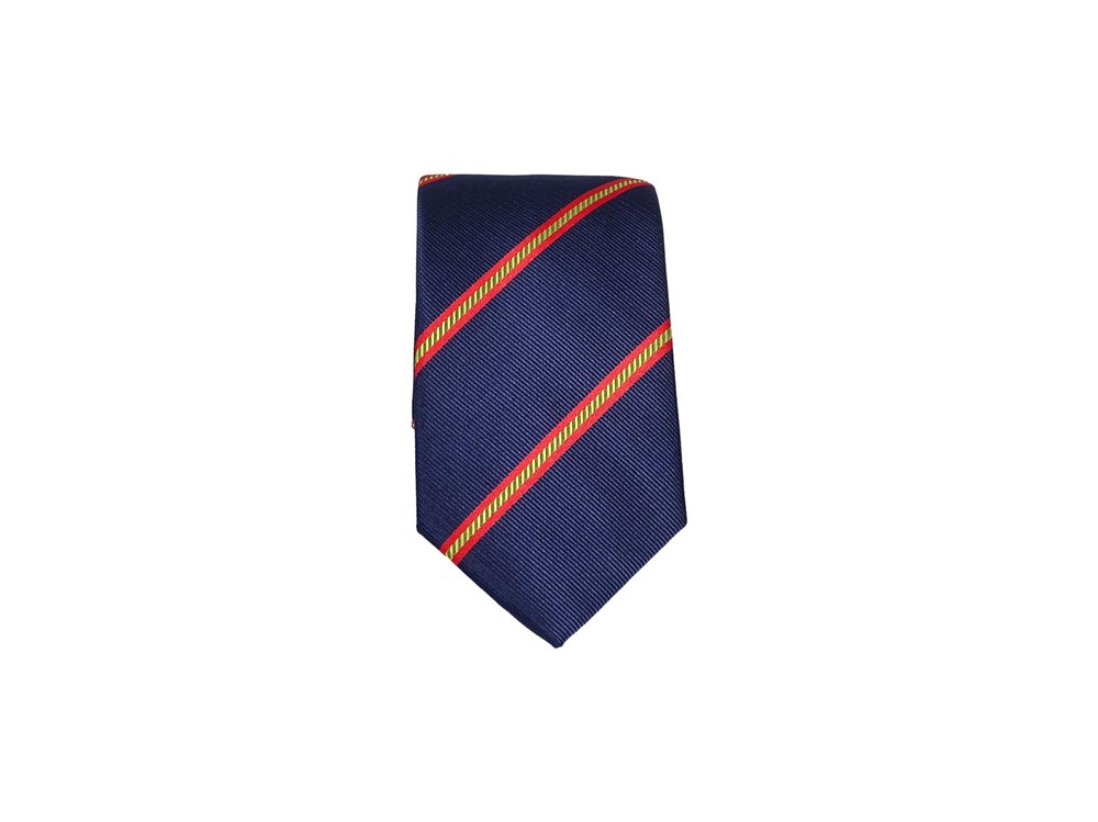Krawatte blau für Herren aus Mikrofaser - krawatte blau rot gestreift elegant und Schmal - Handgefertigt in Italien - Spanien Flagge gestreift 150 x 7 cm - blau rot gelb rot