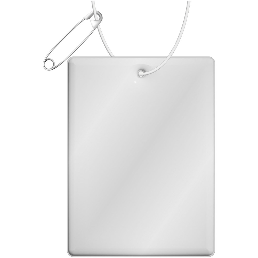 RFX™ H-12 rechteckiger reflektierender TPU-Anhänger groß - weiss