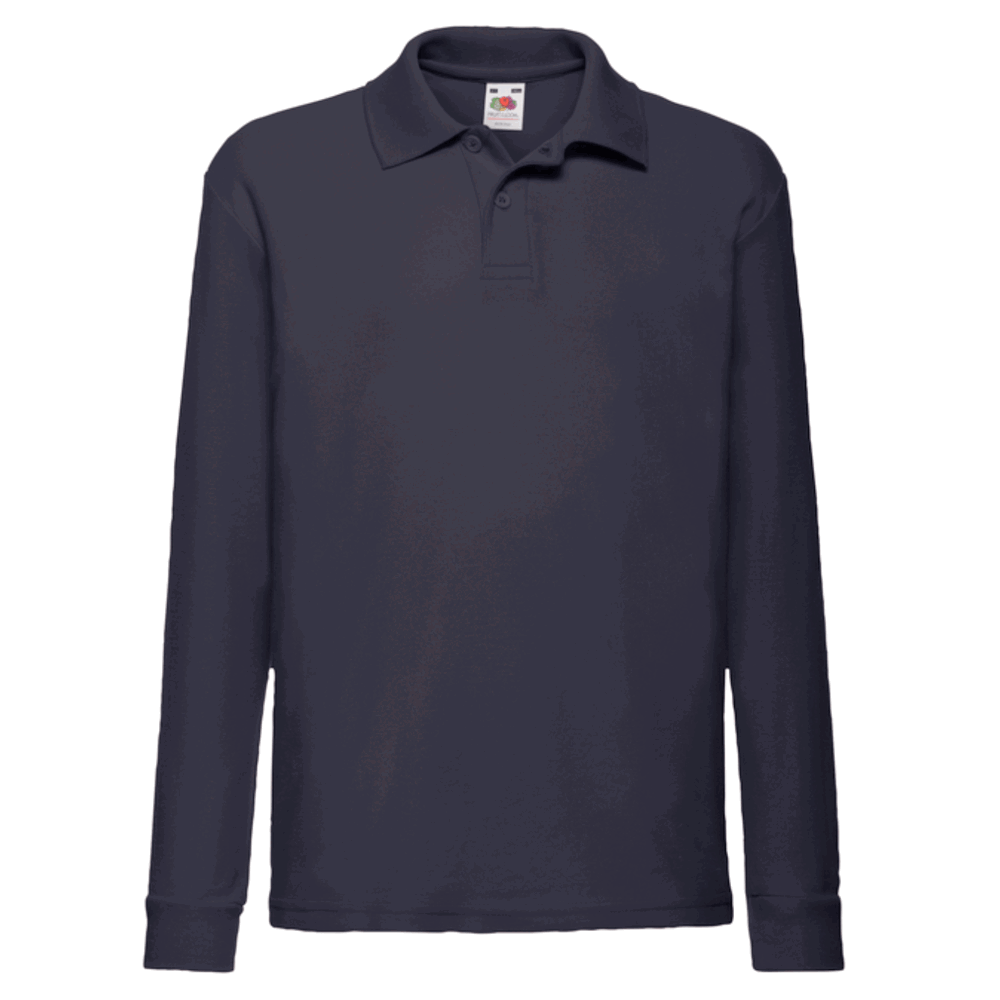 632010 - Kids Long Sleeve Polo - Deep Navy