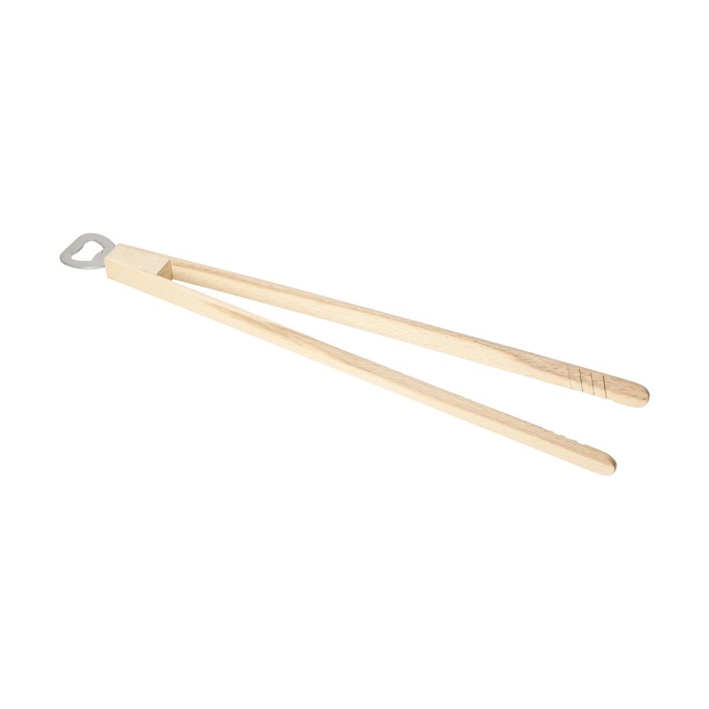Holz-Grillzange "Opener" mit Kapselheber, 43 cm