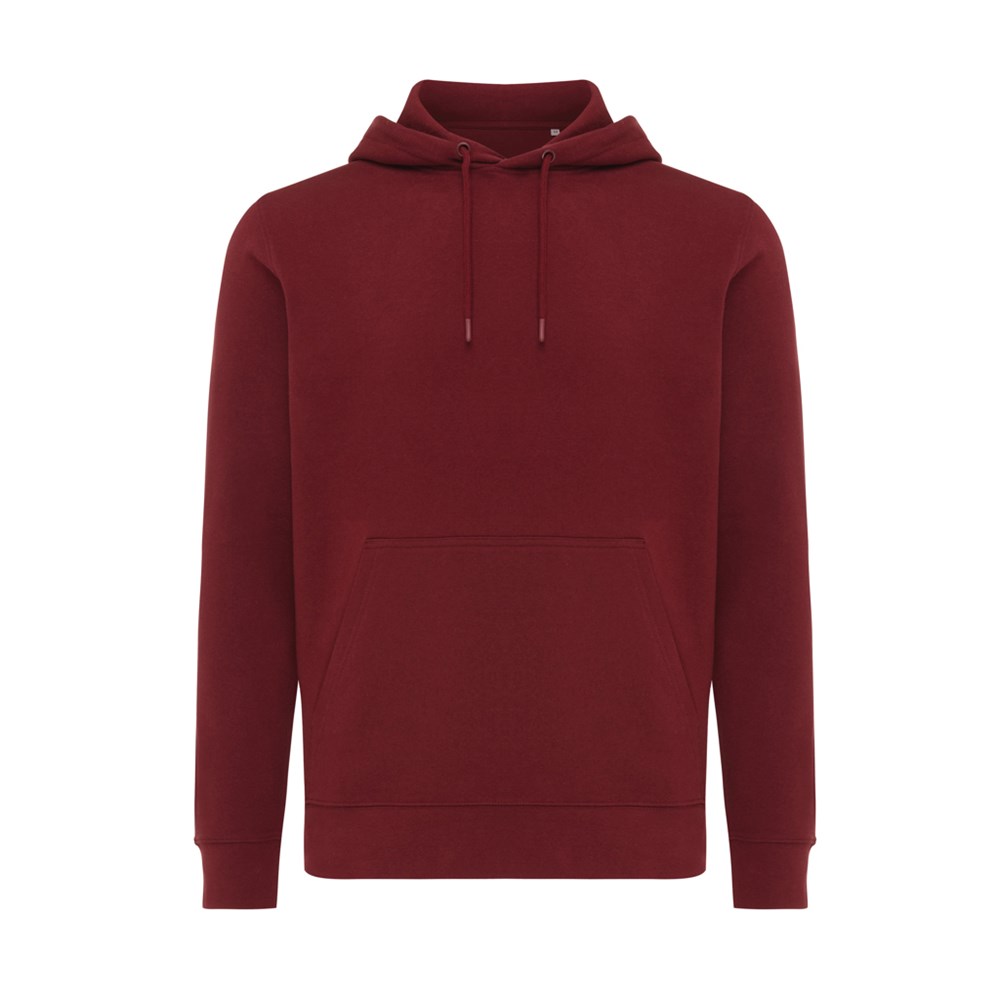 IQONIQ Rila Lightweight Hoodie aus recycelter Baumwolle - burgunderrot (± PMS 19-1724TCX)