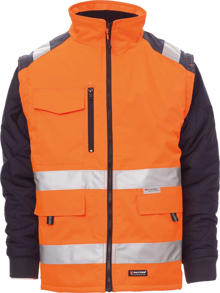 Allflash Warnjacket Hiway mit abnehmbaren Ärmeln