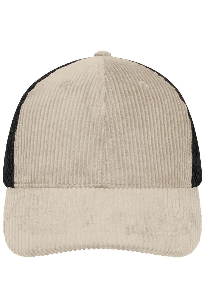 6 Panel Corduroy-Mesh Cap Organic Cotton - Sandstone/black (ca. Pantone 406 C
blackC)
