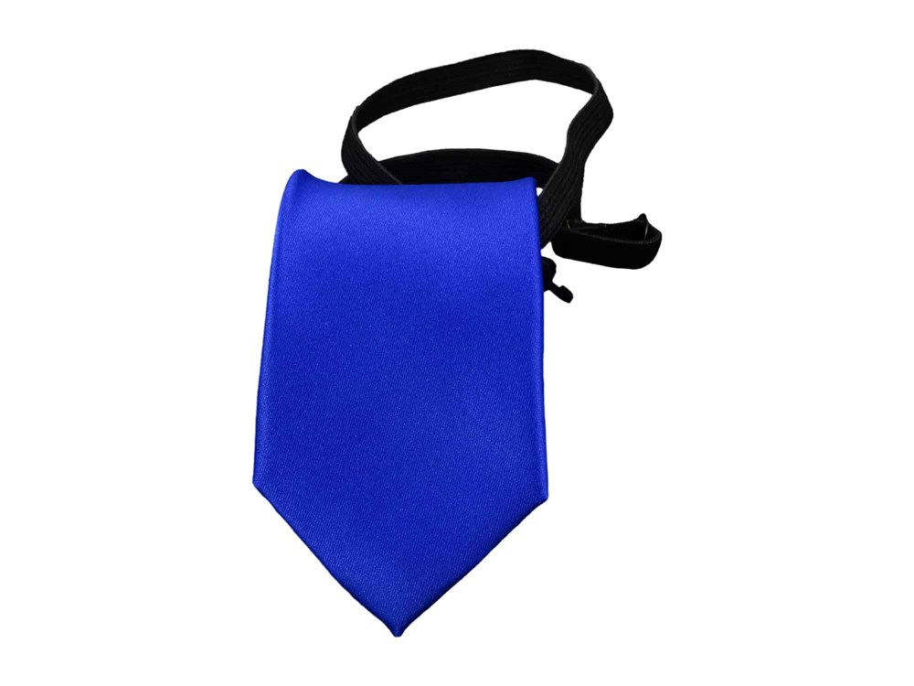 Krawatte mit Gummizug - Sicherheitskrawatte - Bereits gebundene Krawatten im Satin Finish - 51 x 7 cm - Blau