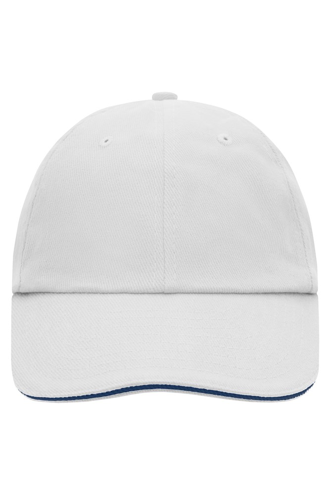 6 Panel Raver Sandwich Cap - White/navy (ca. Pantone white
2767C)