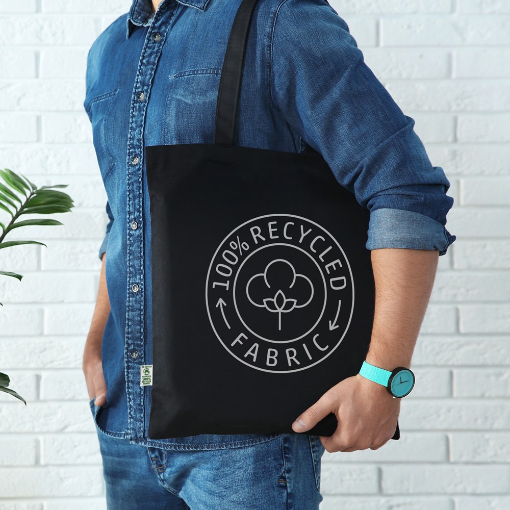 FREIBURG – Tragetasche aus recycelter Canvas-Baumwolle mit langen Henkeln